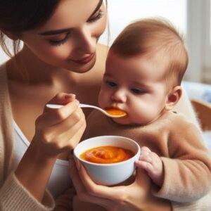First solid puree of the baby